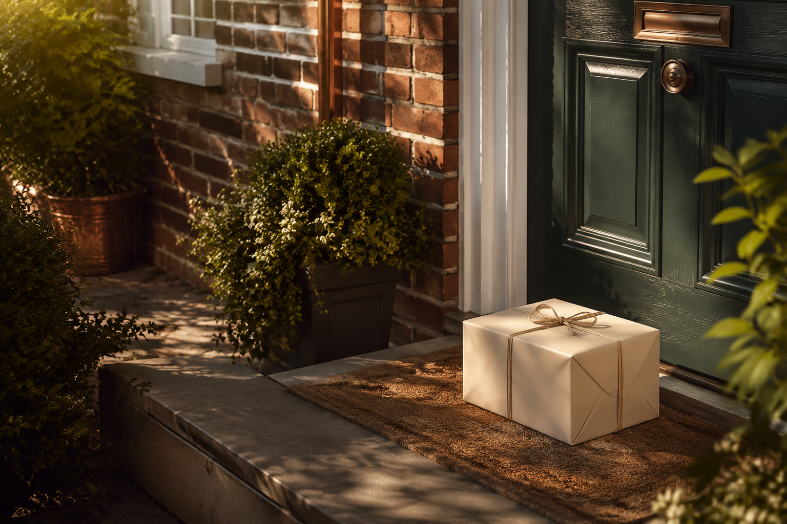 Doorstep parcel delivery in the UK for an Oopbuy order — Royal Mail / Evri style